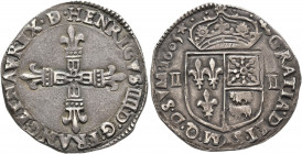 FRANCE, Royal. Henri IV le Grand (the Great), 1589–1610. 1/4 Écu 1605 (Silver, 30 mm, 9.35 g, 8 h), for Béarn, Morlaas. HENRICVS IIII D G FRANC ET NAV...