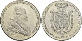 LIECHTENSTEIN. Fürstentum. Franz Joseph I., 1772-1781. 20 Kreuzer 1778 (Silver, 28 mm, 6.70 g, 12 h), Vienna. FRANC IOS D G S R I PR &amp; GUB DOM DE ...
