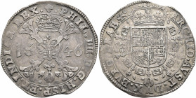LOW COUNTRIES. Spaanse Nederlanden (Spanish Netherlands). Brabant. Filips IV van Spanje, 1621-1665. Patagon 1646 (Silver, 43 mm, 27.59 g, 6 h), Brusse...