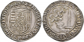 FRANCE, Provincial. Lorraine (duché). René II, 1473-1508. Plaque (Silver, 28 mm, 3.59 g, 7 h), Nancy. RENATVS D G REX SI IE LOThO' Crowned arms. Rev. ...