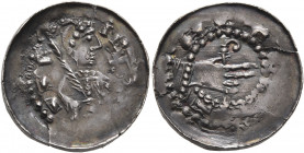 FRANCE, Provincial. Metz. Etienne de Bar, 1120-1162. Denier (Silver, 16 mm, 0.76 g, 3 h). [S STE]PH[A] Bust of St. Stephan right holding palm branch i...