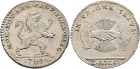 LOW COUNTRIES. Oostenrijkse Nederlanden (Austrian Netherlands). Insurrection, 1789-1790. 10 Sols 1790 (Silver, 25 mm, 4.70 g, 6 h), Brussels MON NOV A...