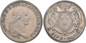 GERMANY. Arenberg. Ludwig Engelbert, 1778-1801. Konventionstaler 1785 (Silver, 41 mm, 27.88 g, 12 h), Köln. LVD ENG D G DVX ARENBERGAE S R I P Bare bu...