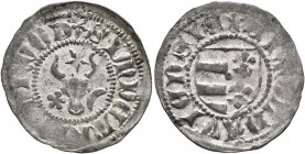 MOLDAVIA. Petru I, 1375-1391. Grosh (Silver, 20 mm, 0.91 g, 5 h). ✱SI M PETRI WOIWOD Head of auroch facing between rose with five petals and crescent,...