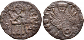 MONTENEGRO, Kotor (Cattaro). Venetian protectorate. Battista Barbaro, 1546-1548. Follaro (Bronze, 15 mm, 0.73 g, 5 h). S TRIFON CATARI St. Trifon stan...