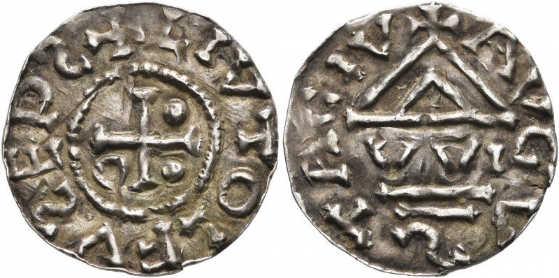 GERMANY. Augsburg (Bistum). Liutolf, 987-996. Pfennig (Silver, 21 mm, 1.07 g, 3 ...