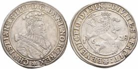 NORWAY. Kristian IV, 1588-1648. Speciedaler 1628 (Silver, 41 mm, 25.56 g, 2 h), Christiania ✱CHRISTIANUS IIII D G DANI NOR &amp;c REX Cuirassed crowne...