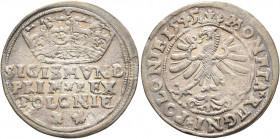 POLAND, Monarchs. Zygmunt I Stary (the Old), 1506-1548. Grosz 1545 (Silver, 23 mm, 1.80 g, 9 h), Krakow. Crown, SIGISMVND / PRIM REX / POLONIE / (two ...