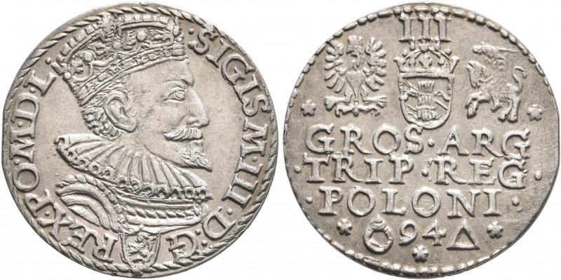 POLAND, Monarchs. Zygmunt III Wasa, 1587-1632. 3 Groszy 1594 (Silver, 20 mm, 2.3...