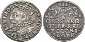 POLAND, Monarchs. Zygmunt III Wasa, 1587-1632. 3 Groszy 1601 (Silver, 21 mm, 2.07 g, 12 h), Krakow SIGISM III D G REX PO M D L Cuirassed crowned bust ...
