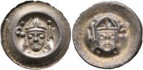 GERMANY. Augsburg (Bistum). Marquard von Randeck, 1348-1366. Bracteate (Silver, 18 mm, 0.47 g). Mitred head of the bishop facing, holding crosier in h...