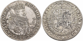 POLAND, Monarchs. Zygmunt III Wasa, 1587-1632. Taler 1627 (Silver, 41 mm, 28.71 g, 2 h), Bromberg SIGIS III D G REX POL M D LIT RVSS PRVS MA Cuirassed...