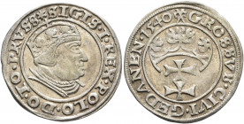 POLAND, Prusy (Prussia). Gdansk (Danzig). Grosz 1540 (Silver, 23 mm, 2.00 g, 1 h), in the name of Sigismund I (1506-1548). ✱SIGIS I REX POLO DO TO PRV...