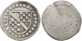 GERMANY. Baden. Christoph I, 1475-1527. Pfennig (Silver, 13 mm, 0.28 g). Quartered arms of Baden-Sponheim in beaded circle. Rev. Blank. Wielandt 195. ...