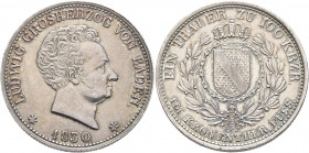 GERMANY. Baden. Ludwig, 1818-1830. Taler 1830 (Silver, 33 mm, 18.14 g, 12 h) LUDWIG GROSHERZOG VON BADEN Head of Ludwig to right, ✱1830✱ below. Rev. E...