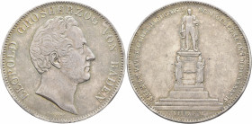 GERMANY. Baden. Karl Leopold Friedrich, 1830-1852. Doppeltaler 1844 (Silver, 41 mm, 37.00 g, 12 h). LEOPOLD GROSHERZOG VON BADEN Head of Leopold to ri...