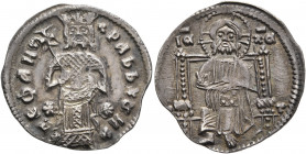 SERBIA. Stefan II Dragutin, king, 1276-1282. Gros (Silver, 21 mm, 2.14 g, 1 h). CTЄΦΛN PAБb X૪H Stefan II Dragutin, crowned, standing facing between t...