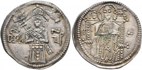SERBIA. Stefan Uros IV Dusan, as Tsar, 1345-1355. Gros (Silver, 21 mm, 1.77 g, 6 h), coronation issue, 1346. Stefan Uros IV Dusan standing facing and ...