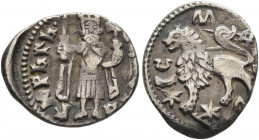 SERBIA. Djuradj I Brankovic, Despot, 1427-1456. Gros (Silver, 14 mm, 1.00 g, 9 h). [ДЕСПОТЬ] ΓIOPЬΓЬ Djuradj I standing facing, crowned and bearded, h...