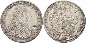 GERMANY. Bayern. Maximilian II. Emanuel, 1679-1726. Taler 1694 (Silver, 42 mm, 29.17 g, 12 h), München. MAX EMANVEL D G V B &amp; P S D C P R S R I A ...