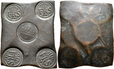 SWEDEN. Fredrik I, 1720–1751. 1/2 Daler SM 1742 (Copper, 120x90 mm, 419.40 g), Avesta. Central stamp: 1/2 / DALER / SILF MYNT / crossed arrows; corner...