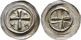 SWITZERLAND. Basel, Bistum. Heinrich I von Horburg, 1180-1191. Runder Pfennig (Silver, 16 mm, 0.42 g), Breisach. Cross with a six-pointed star in each...