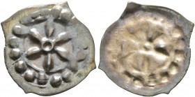 SWITZERLAND. Basel, Bistum. temp. Bertold II – Heinrich III, 1248-1274. Vierzipfliger Pfennig (Silver, 18 mm, 0.38 g), Breisach. Wheel with six spokes...