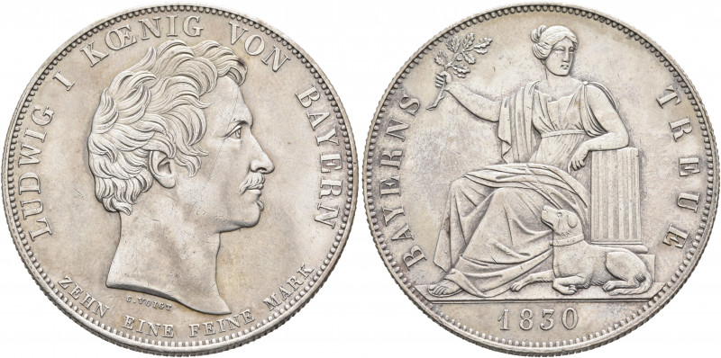 GERMANY. Bayern. Ludwig I, 1825-1848. Konventionstaler 1830 (Silver, 38 mm, 28.0...