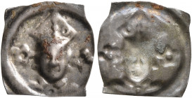 SWITZERLAND. Basel, Bistum. Gerhard von Vuippens, 1310-1325. Vierzipfliger Pfennig (Silver, 16 mm, 0.22 g). Mitred bishop's head facing between two ro...