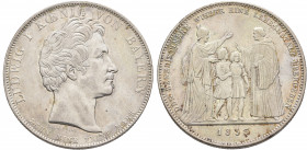 GERMANY. Bayern. Ludwig I, 1825-1848. Konventionstaler 1835 (Silver, 38 mm, 28.06 g, 12 h). LUDWIG I KOENIG VON BAYERN Head of Ludwig I to right, ZEHN...