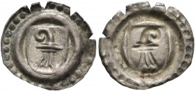 SWITZERLAND. Basel-Stadt. Circa 1450-1500. Stebler (Silver, 14 mm, 0.20 g). City shield within linear border and beaded circle. Rev. Incuse of obverse...