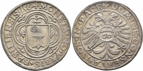 SWITZERLAND. Basel-Stadt. Guldentaler 1568 (Silver, 38 mm, 24.27 g, 7 h) ✠MONETA NOVA VRBIS BASILIENSIS 1568 Shield in quadrilobe. Rev. ✠ DOMINE CONSE...