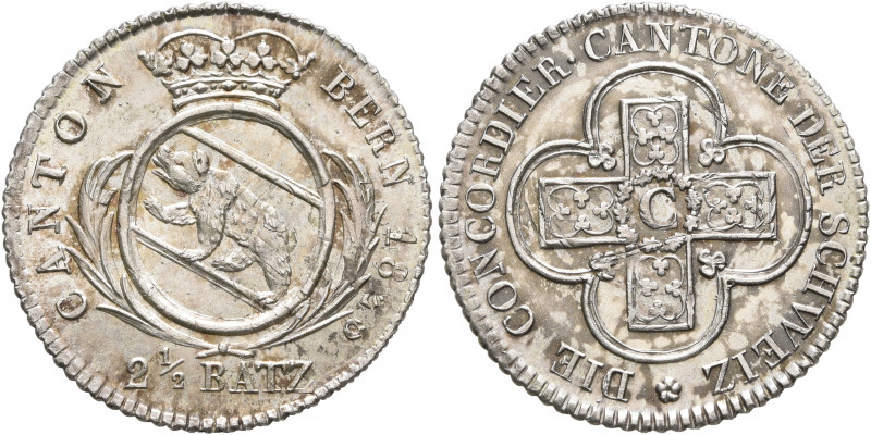 SWITZERLAND. Bern. Kanton. 2 1/2 Batzen 1826 (Silver, 21 mm, 2.09 g, 6 h) CANTON...