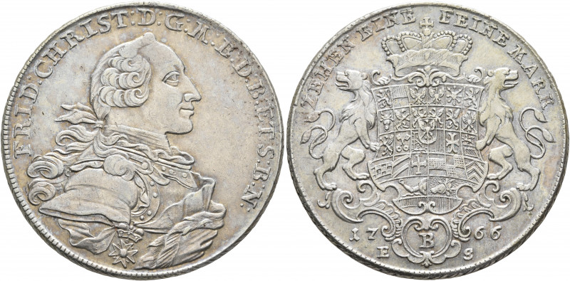 GERMANY. Brandenburg-Bayreuth. Friedrich Christian, 1763-1769. Konventionstaler ...