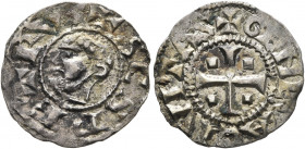 SWITZERLAND. Genf (Geneva). Bistum. Guy de Faucigny, 1078-1120, or Hubert de Grammont, 1120-1135. Denier (Silver, 17 mm, 1.30 g, 3 h). ✠SC PETRVS Head...