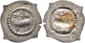 SWITZERLAND. Schaffhausen. Circa 1200-1250. Vierzipfliger Pfennig (Silver, 18 mm, 0.36 g). Ram left, star above, in pearl ring. Rev. Incuse of obverse...