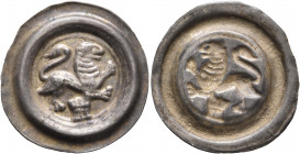 GERMANY. Braunschweig-Lüneburg. Heinrich der Lange or Wilhelm von Lüneburg, 1195-1213 / 1213-1227. Bracteate (Silver, 22 mm, 0.50 g), Lüneburg. Lion r...