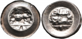 GERMANY. Braunschweig-Lüneburg. Albrecht der Grosse, 1252-1279. Bracteate (Silver, 25 mm, 0.74 g), Braunschweig. Lion springing left, head facing, wal...