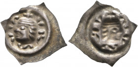 SWITZERLAND. Solothurn. 1270-1300. Vierzipfliger Pfennig (Silver, 14x14 mm, 0.25 g). ✠VRSVS Head of St. Ursus left with ribbon around his brow. Rev. I...