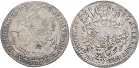 GERMANY. Braunschweig-Wolfenbüttel. August der Jüngere, 1635-1666. Löser zu 1 1/2 Taler 1664 (Silver, 62 mm, 42.58 g, 3 h), Zellerfeld AUGUSTUS V G G ...