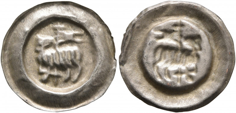 SWITZERLAND. St. Gallen, Stadt. 1407-1415. Angster (Silver, 17 mm, 0.18 g). Lamb...