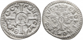 GERMANY. Buchhorn (Friedrichshafen). Kreuzer 1704 (Silver, 15 mm, 0.45 g, 12 h) MO NO CI IM BVOC 1704 Double cross with beech tree and horn in its cen...