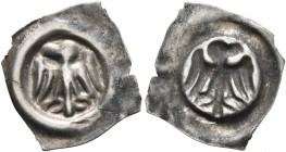 GERMANY. Colmar. After 1387. Vierzipfliger Pfennig (Silver, 17 mm, 0.15 g). Eagle with spread wings, head left, in linear ring. Rev. Incuse of obverse...
