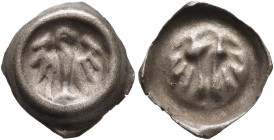 GERMANY. Colmar (?). Late 14th century. Vierzipfliger Hälbling (Silver, 13 mm, 0.25 g). Eagle with spread wings, head right. Rev. Incuse of obverse. S...