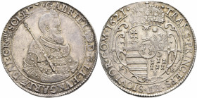 TRANSYLVANIA. Gabriel Bethlen, 1613-1629. Taler 1621 (Silver, 43 mm, 28.39 g, 1 h), Kremnitz GABRIEL D G EL HVNGARIAE DA CR SCL REX Cuirassed bust of ...