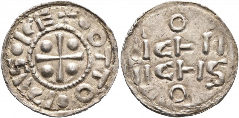 GERMANY. Esslingen. temp. Otto I – Otto III, 973-1002. Pfennig (Silver, 21 mm, 1...