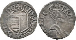 WALLACHIA. Vladislav I (Vlaicu), 1364-1377. Dinar (Silver, 17 mm, 0.80 g, 11 h). ✠MLADIZLAI WAIVODE Coat of arms. Rev. ✠TRANSALPINI Helmet, eagle stan...