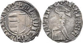 WALLACHIA. Vladislav I (Vlaicu), 1364-1377. Dinar (Silver, 18 mm, 0.76 g, 7 h). ✠MLADIZLAI WAIVODE Coat of arms. Rev. ✠TRANSALPPINI Helmet, eagle stan...