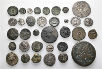 A lot containing 34 silver and bronze coins. Including: Celtic, Greek, Oriental Greek and Central Asian. Good fine to good very fine. LOT SOLD AS IS, ...