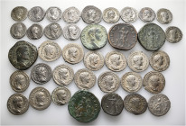 A lot containing 38 silver and bronze coins. Including: Roman Provincial and Roman Imperial. About very fine to good very fine. LOT SOLD AS IS, NO RET...